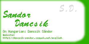 sandor dancsik business card