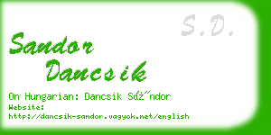 sandor dancsik business card